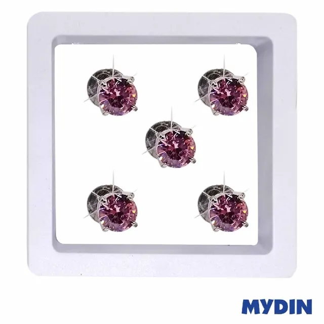 Armaan Button Zircon Pink 10mm Saptdp-20