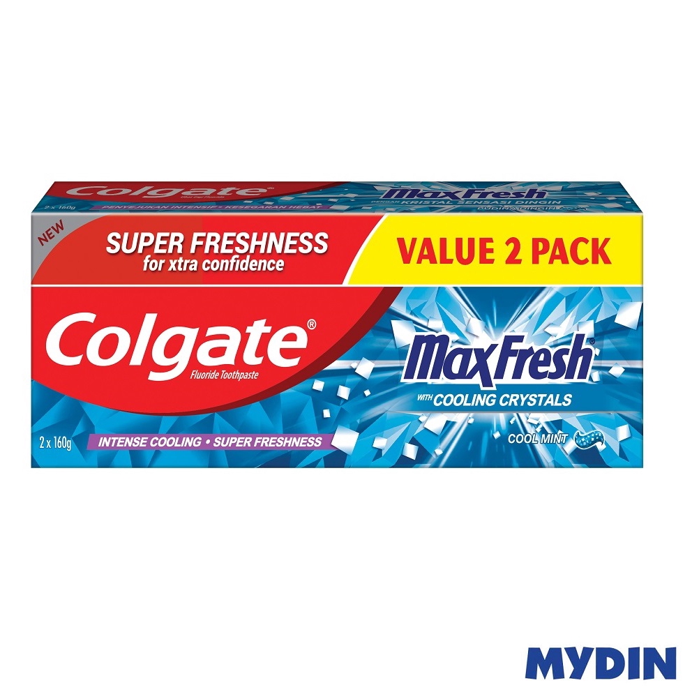 Colgate T/paste Max Fresh 2×160g