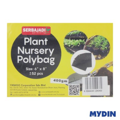 Serbajadi Black Poly Planting Bag 6×8in