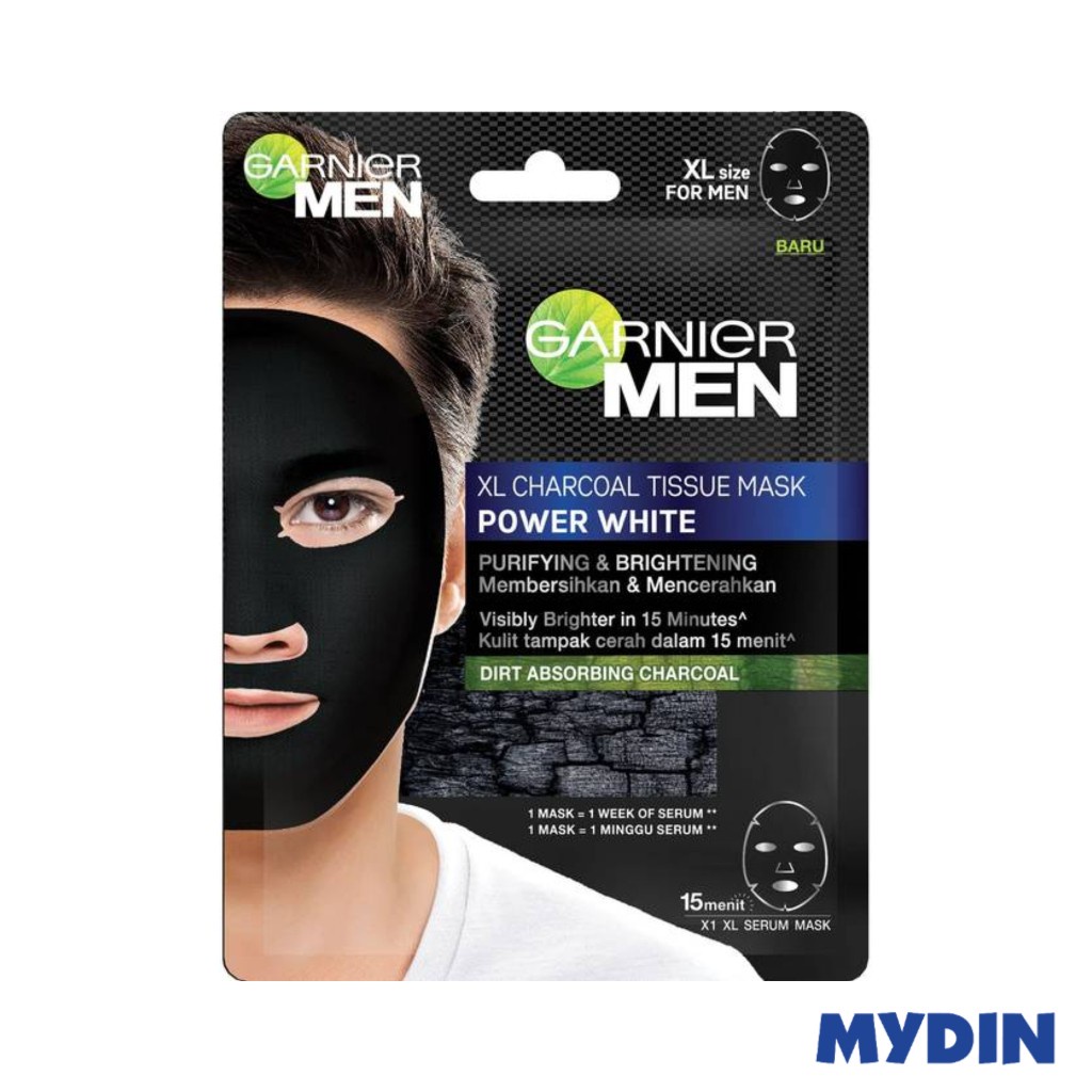 Garnier Men Power Wht Charcoal Mask 28g