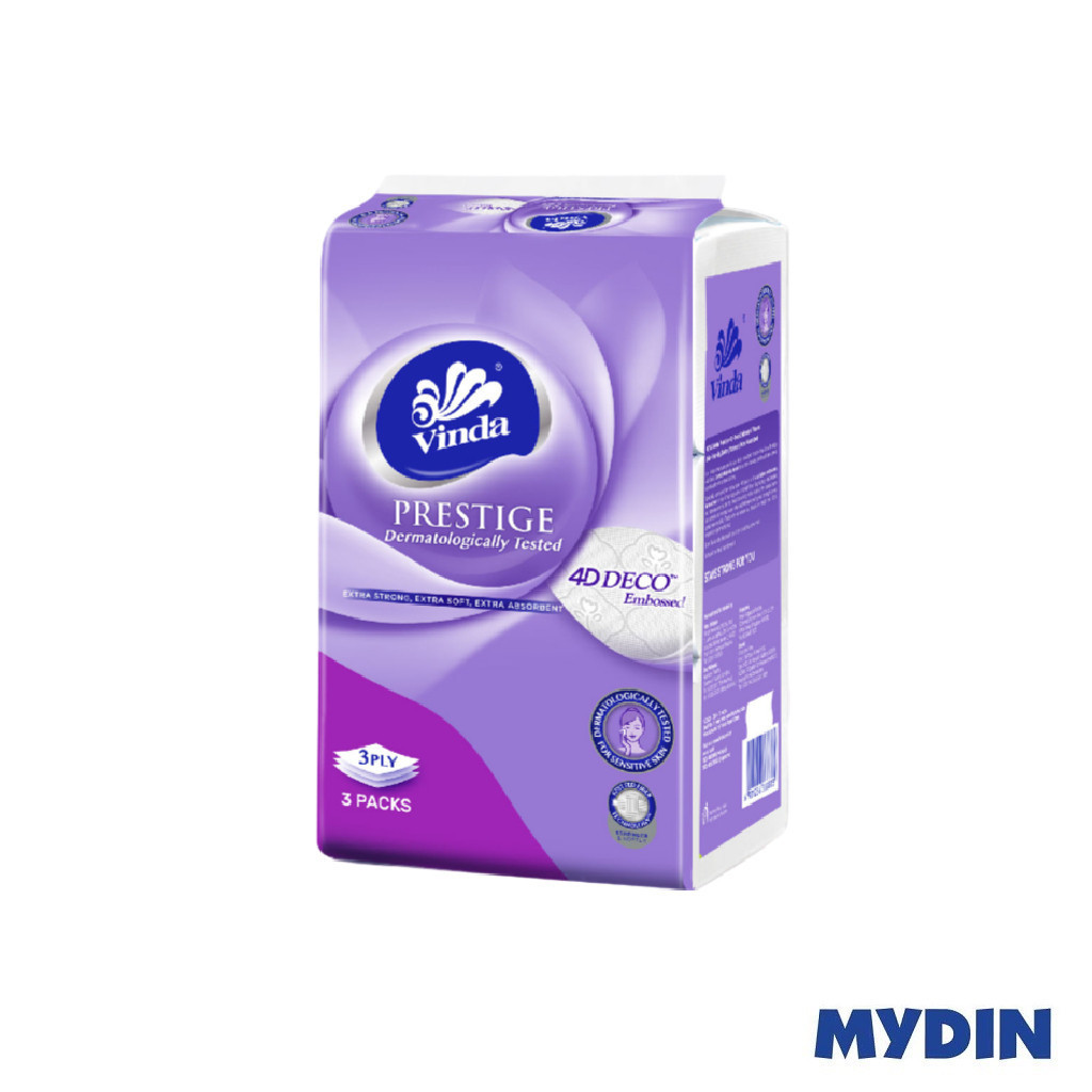 Vinda Prestige 4d Deco Embossed Facial Tissue (3x100s/3x110s) Vinda Tissue