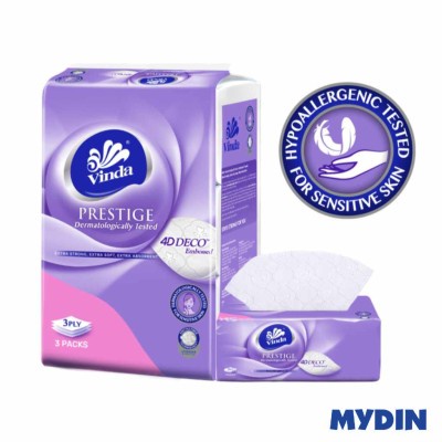 Vinda Prestige 4d Deco Embossed Facial Tissue 110pcs x 3