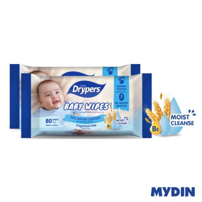Drypers Baby Wipes 80×2 F/free