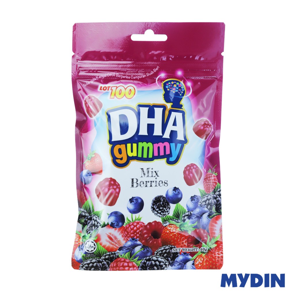 Lot 100 Dha Gummy, 40g, M/brry