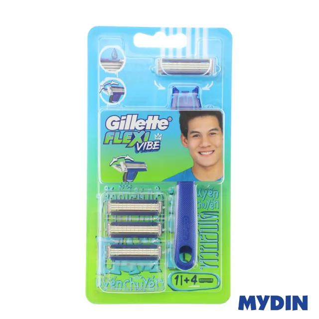 Gillette Flexi Vibe Syst Cart Rzr 1+4s