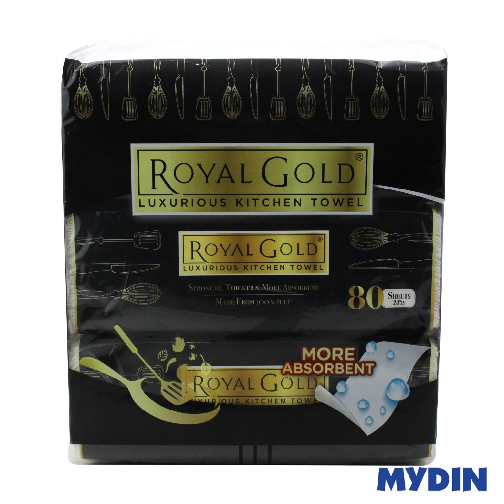 Royal Gold Soft Pack Kitchen Towel 80pcs x 3