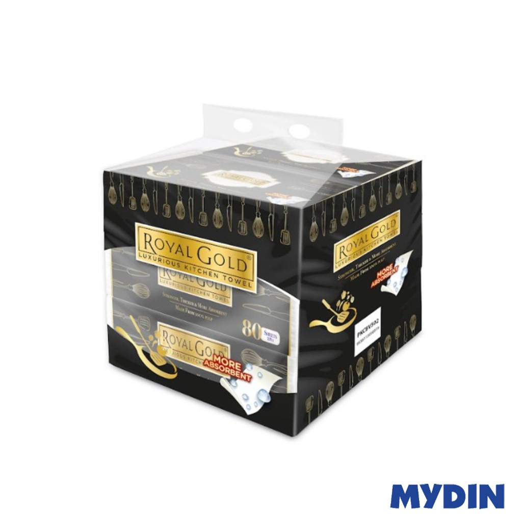Royal Gold Flushable Moist Wipes 10sheets x 3packs