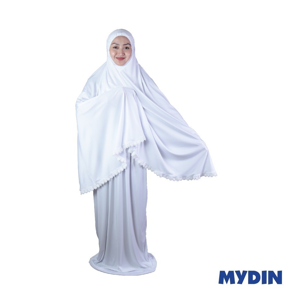 My Telekung Lycra Lace Vrcxdp01, White
