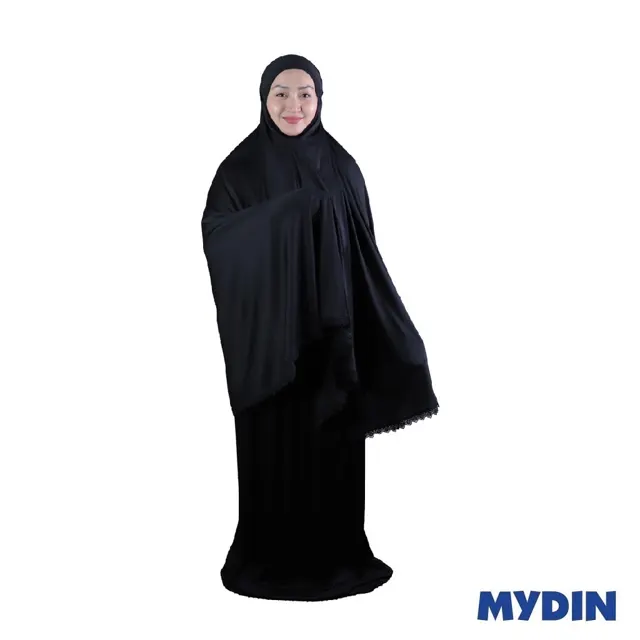 My Telekung Lycra Lace Vrcxdp01, Black