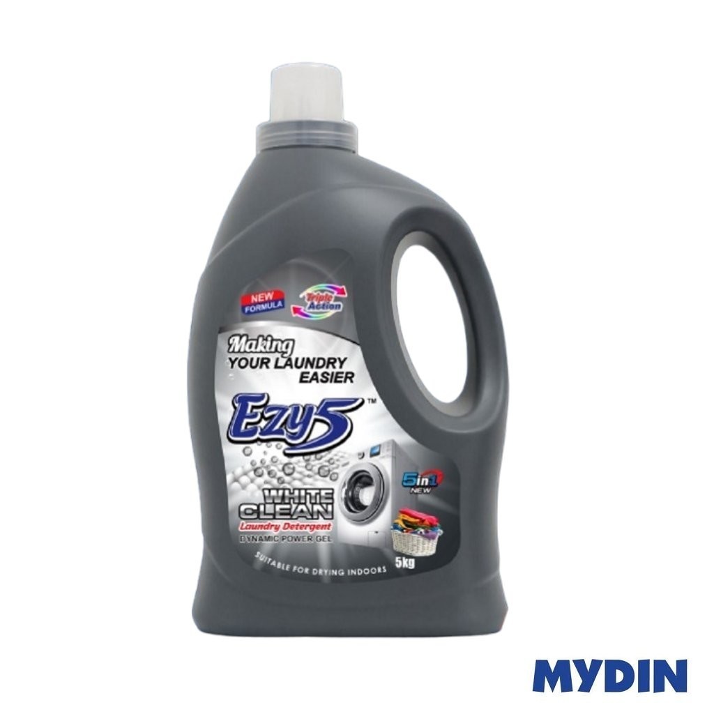 Ezy5 Deterg Liq, 5kg, White/clean