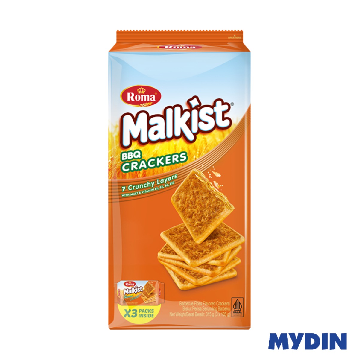 Roma Malkist Crackers Bbq 3×105g