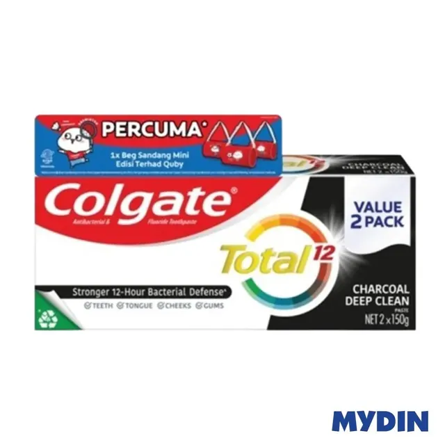 Colgate Ttl Tpaste 2x Fo, 150g, Charcoal