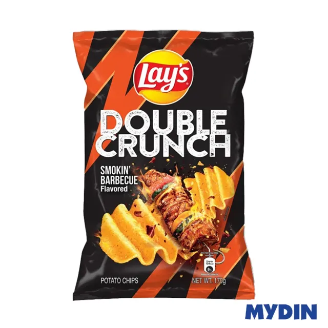 Lays Double Crunch, 170g, Smk/bbq