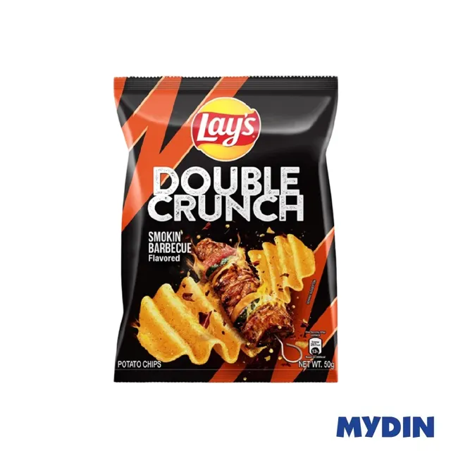 Lays Double Crunch, 50g, Smk/bbq