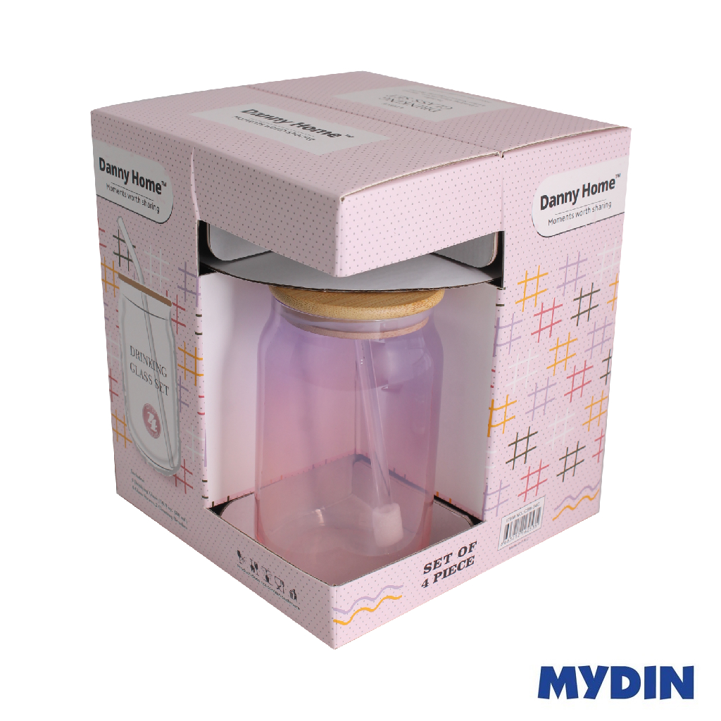 Dhx Glass Tmbl W/strw 480ml 4S Pr Cbb34c