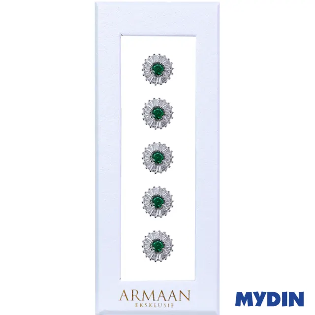 Armaan Button Zircon Exc Abxppd29-06-Emerald