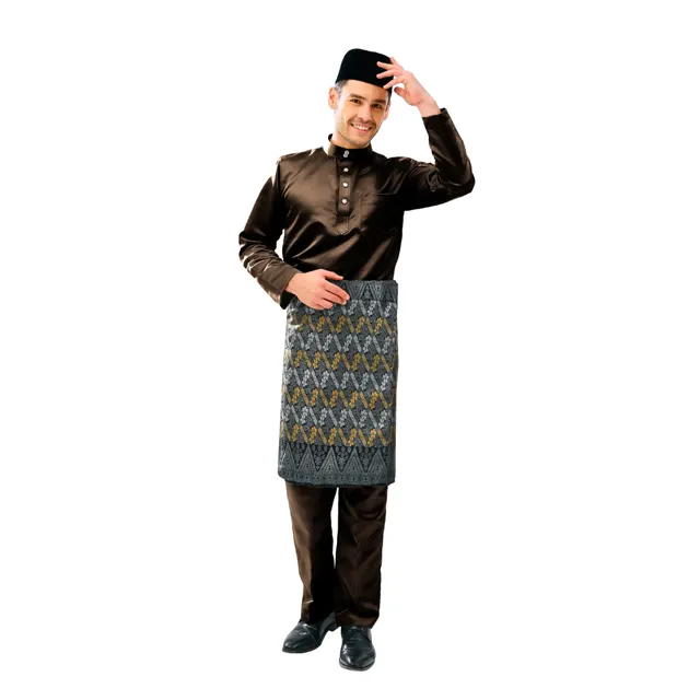 Mikhail Adult Baju Melayu Paloma Regular Fit (Brown) - 2xl