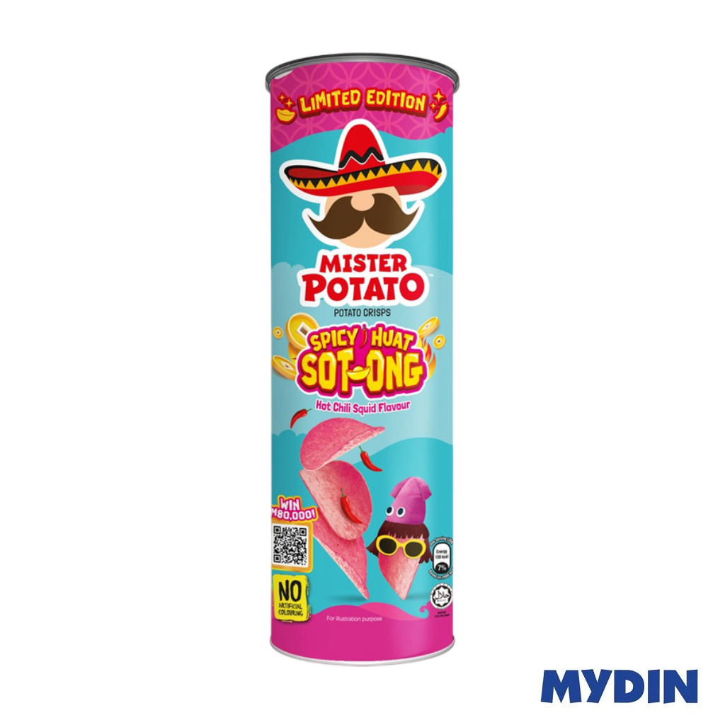 Mr Potato Red Crisps, 125g, Hot Cl/squid