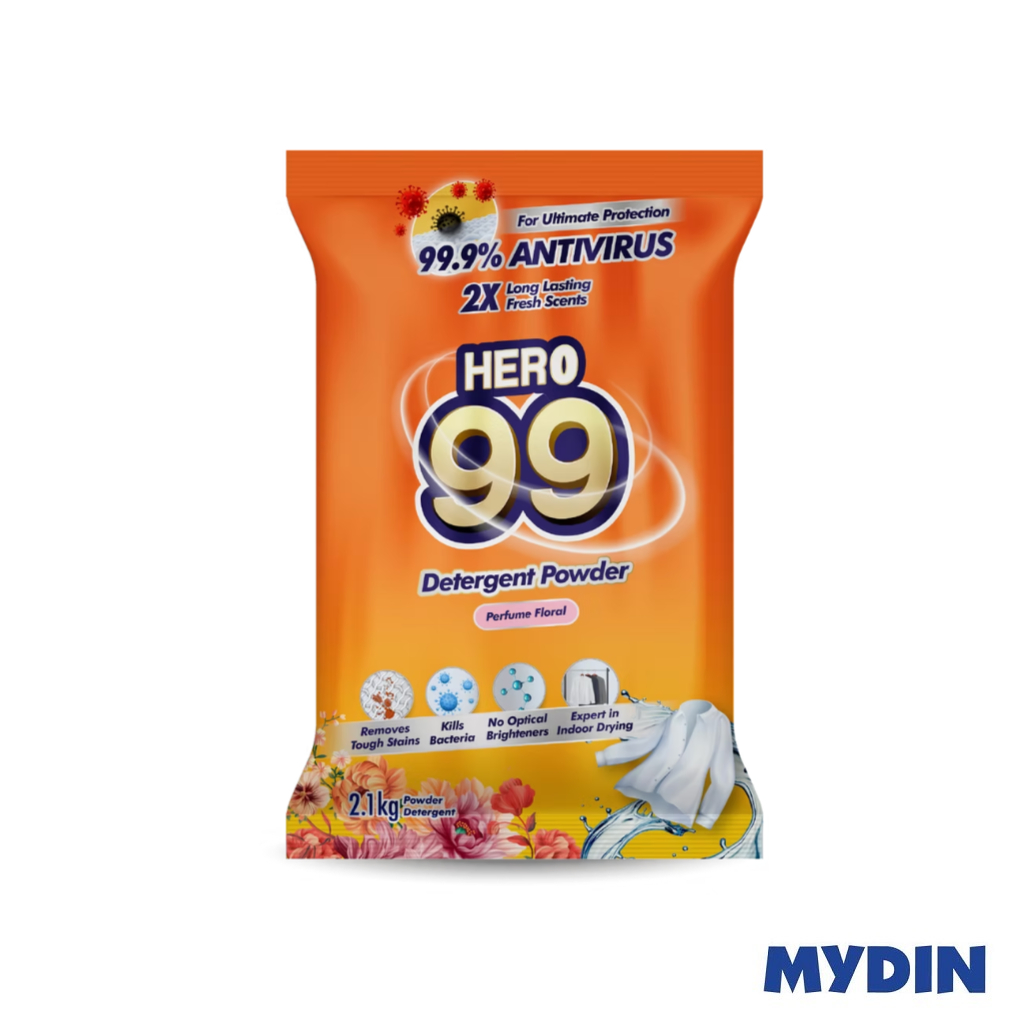 Hero 99 Deterg Pwd, 2.1kg, Prfm Flrl