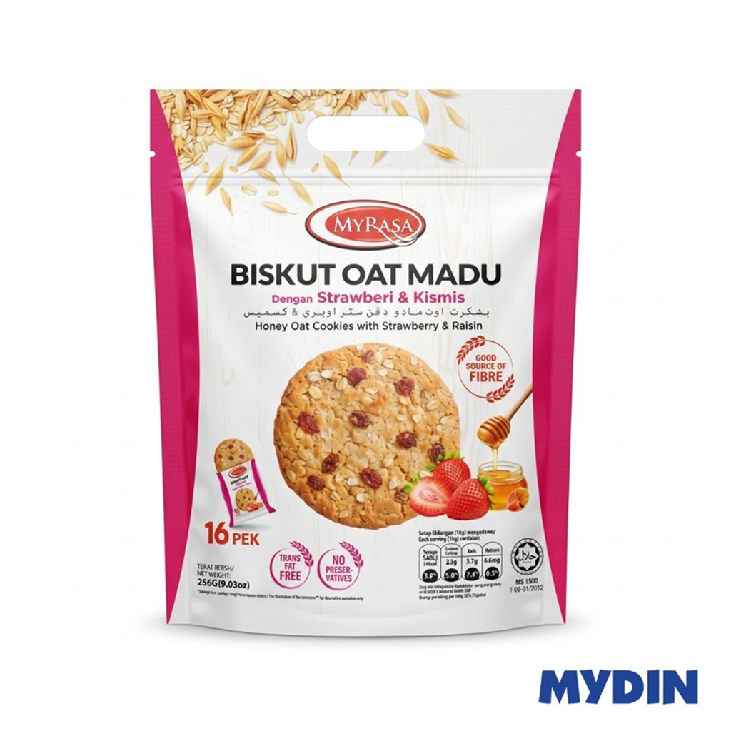Myrasa Oat Cookies, 256g, Strwbry&raisin