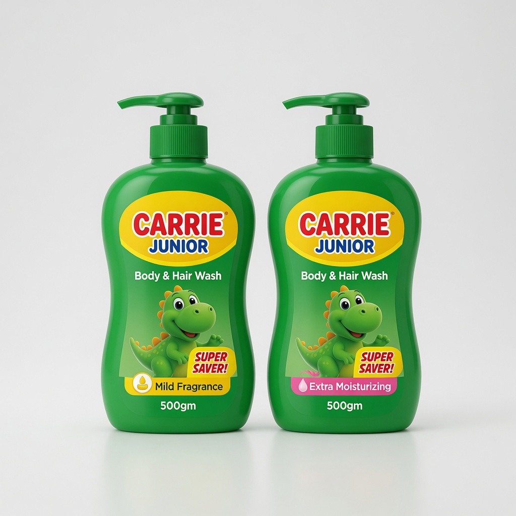 Carrie Junior Body & Hair Wash 500g x 2 (Assorted Variants)