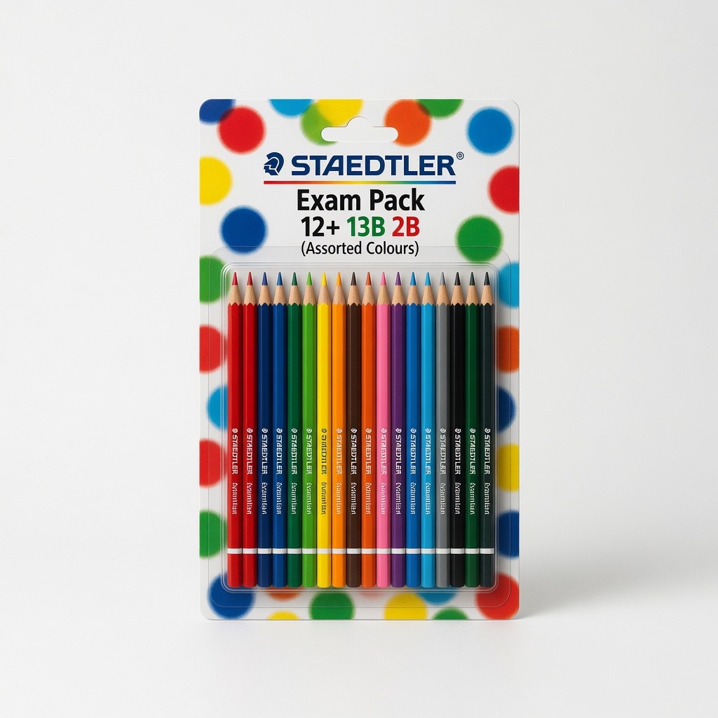 Staedtler Exam Pack 12+ 13b 2b (Assorted Colours)