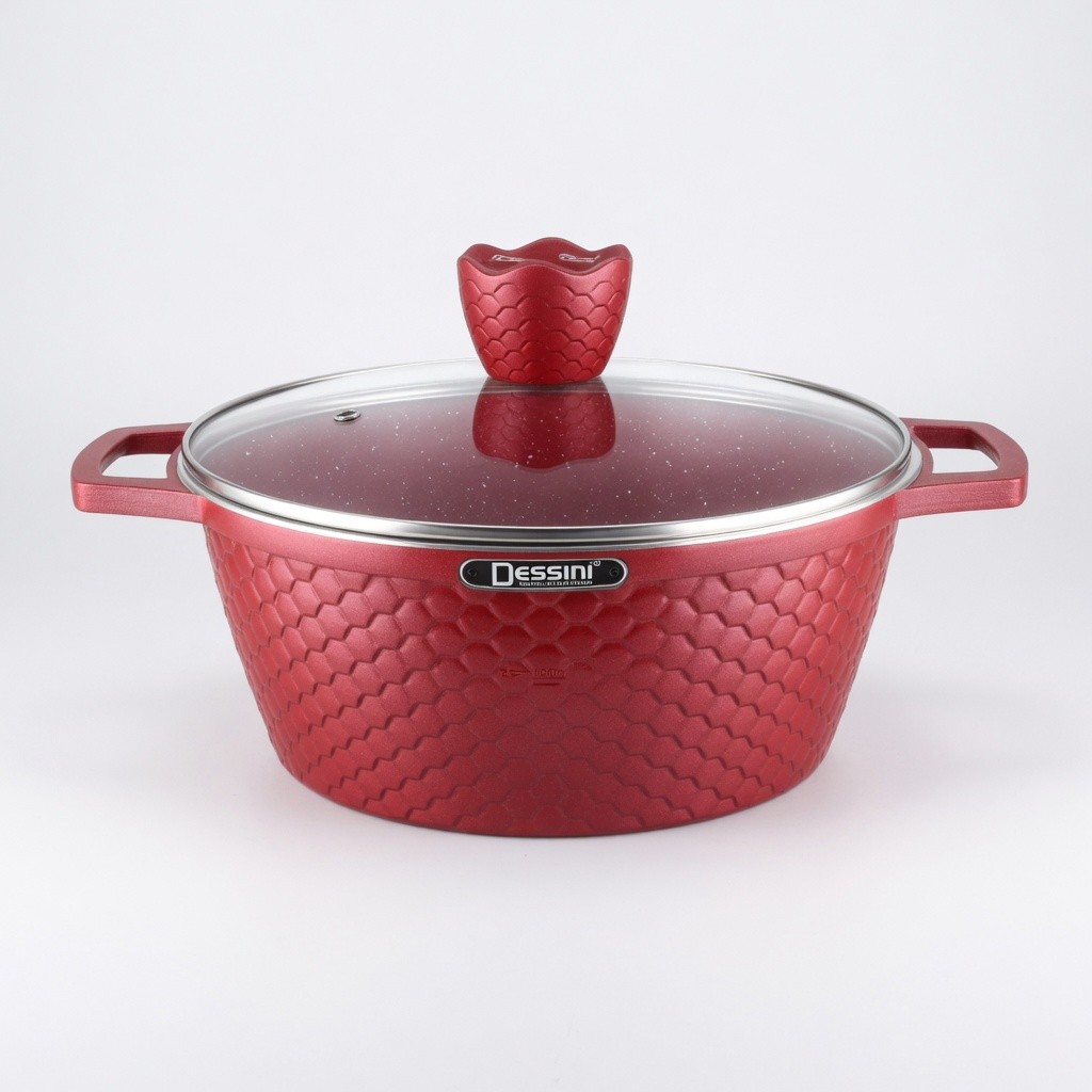 Dessini Gold Flakes 20cm Bowl/Glass Lid Cookware (Assorted Colours)