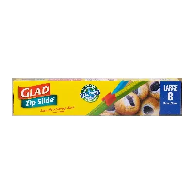 Glad Zip Slide Storage Bag L 8s