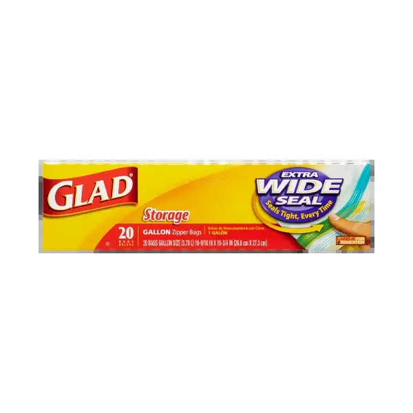 Glad Zipper Storage Bag L 20s