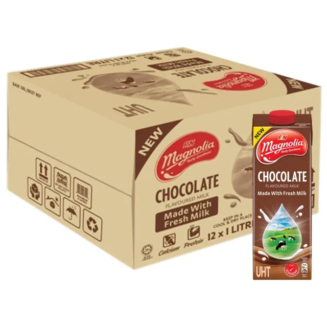 F&n Magnolia UHT Susu Coklat 12*1l
