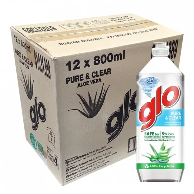 Glo Pencuci Pinggan Aloevera 12*800ml