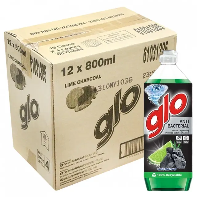 Glo Pencuci Pinggn Limau Arang 12*800ml