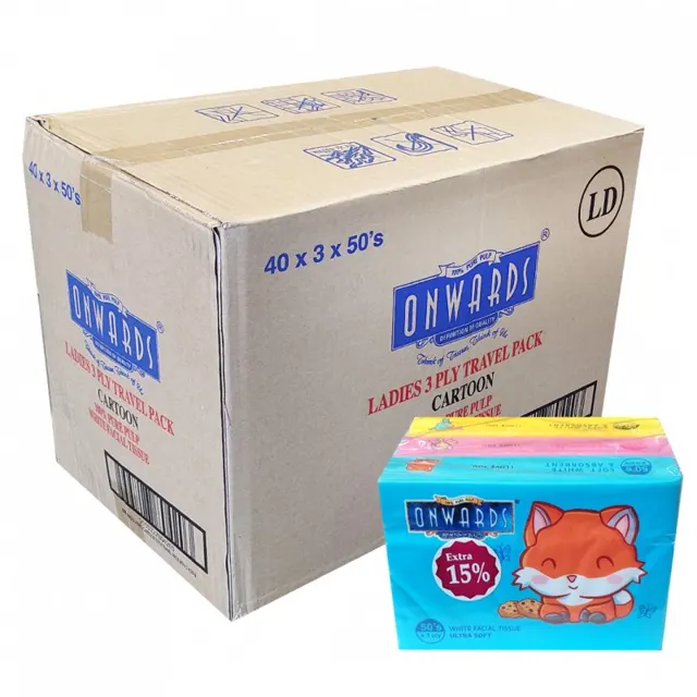 Onwards Ultra Lembut Tisu Muka 40*3*50s