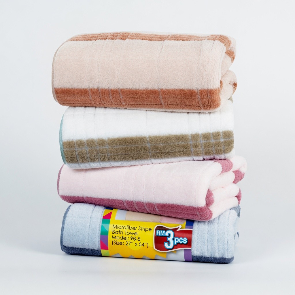 Microfiber Stripe Bath Towel Model: 98-5 (Size: 27" x 54")