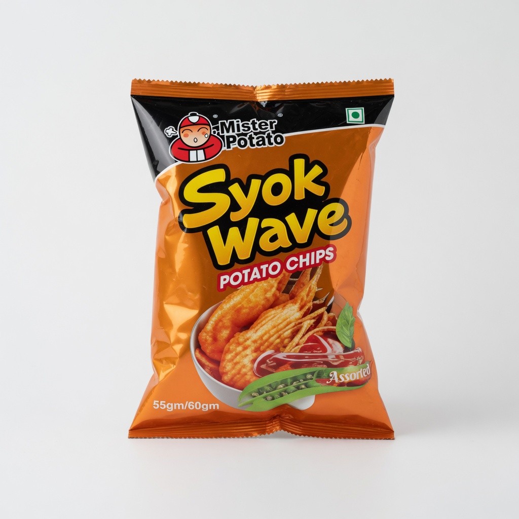 Mister Potato Syok Wave/Potato Chips 55gm/60gm Assorted