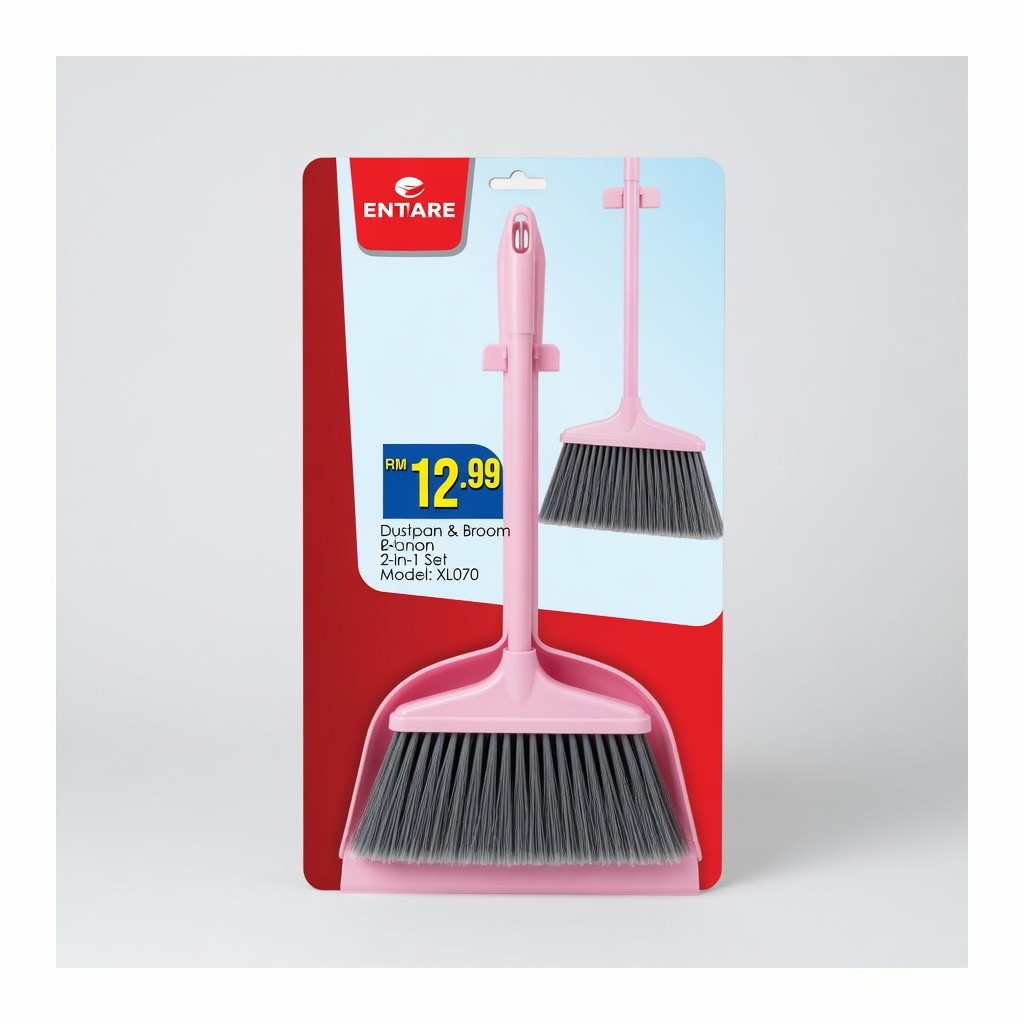 E&s Home Broom With Dustpan Set
