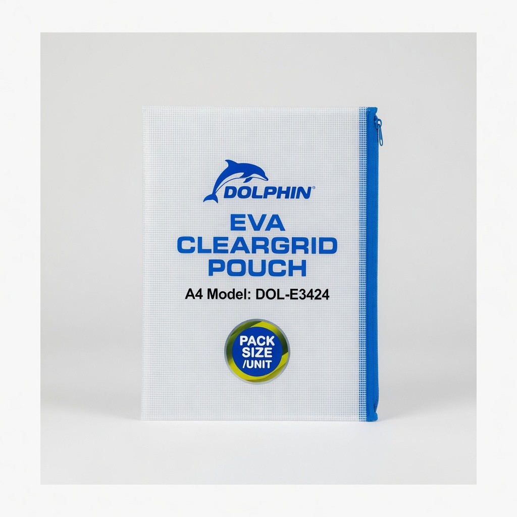 Dolphin Eva Cleargrid Pouch A4 Model: Dol-E3424