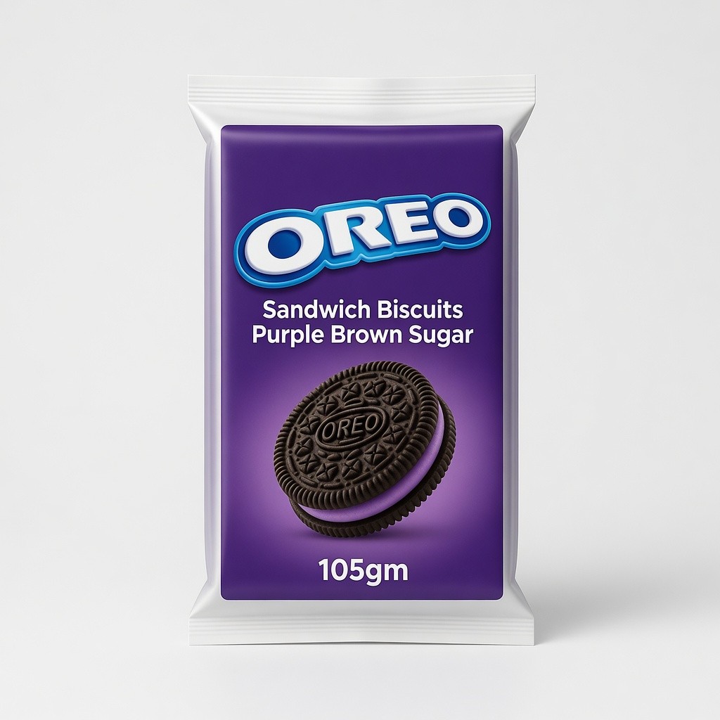 Oreo Sandwich Biscuits Purple Brown Sugar 105g