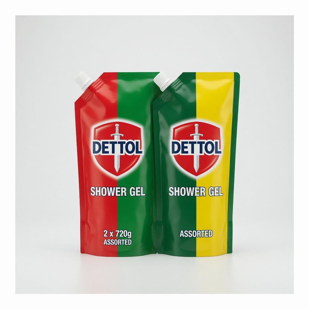 Dettol Shower Gel Refill 2 x 720g Assorted