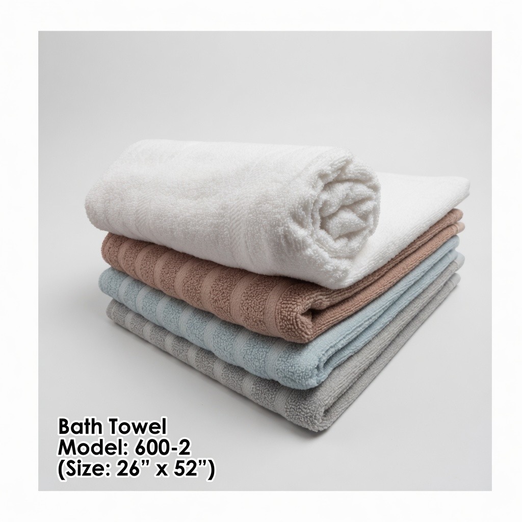 Bath Towel Model: 600-2 (Size: 26" x 52")