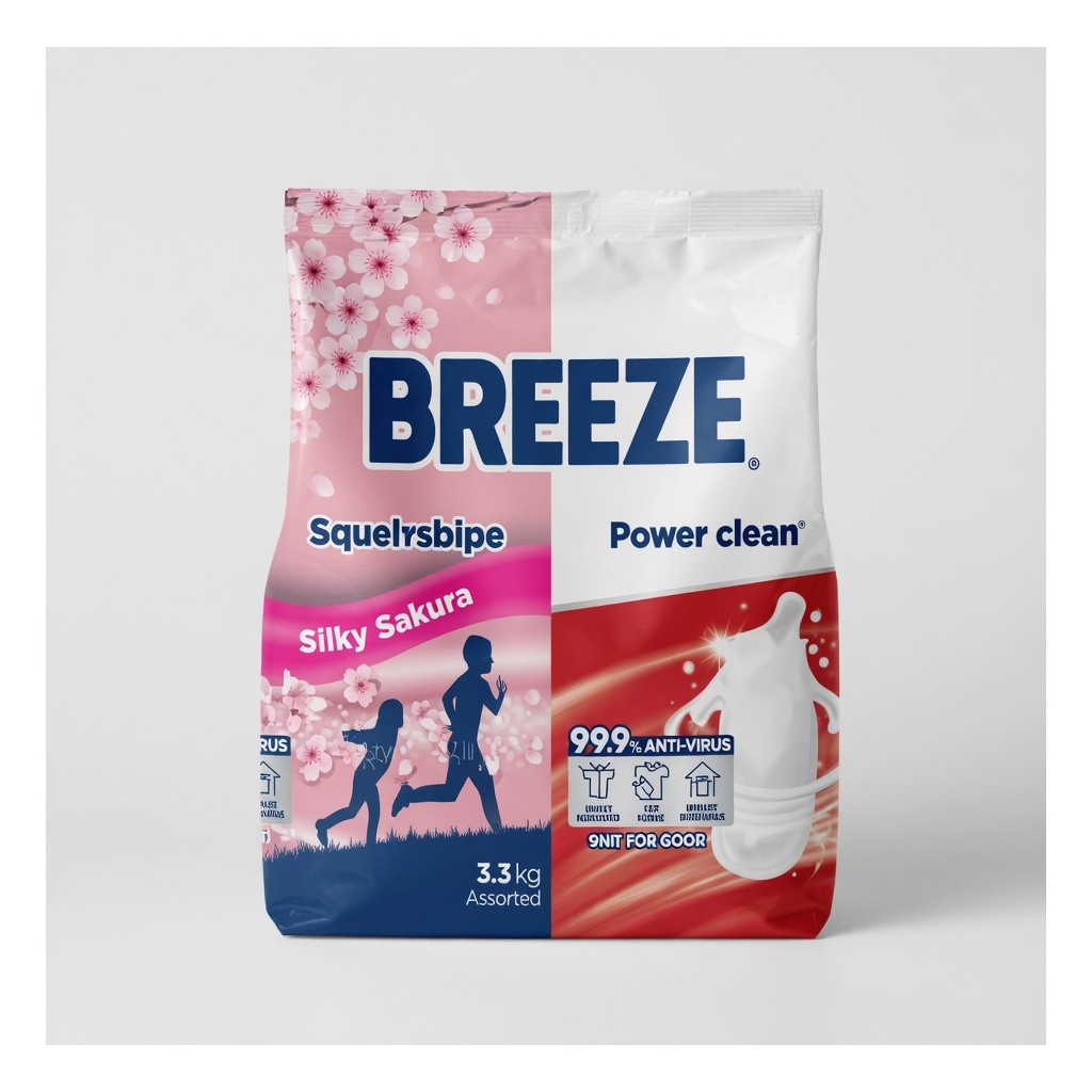 Breeze Powder Detergent 3.3kg Assorted