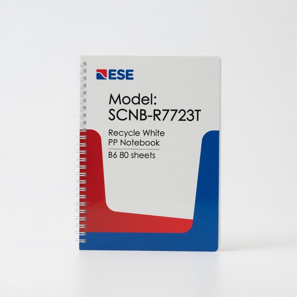 Recycle White Pp Notebook B6 80 sheets Model: Scnb-R7723t