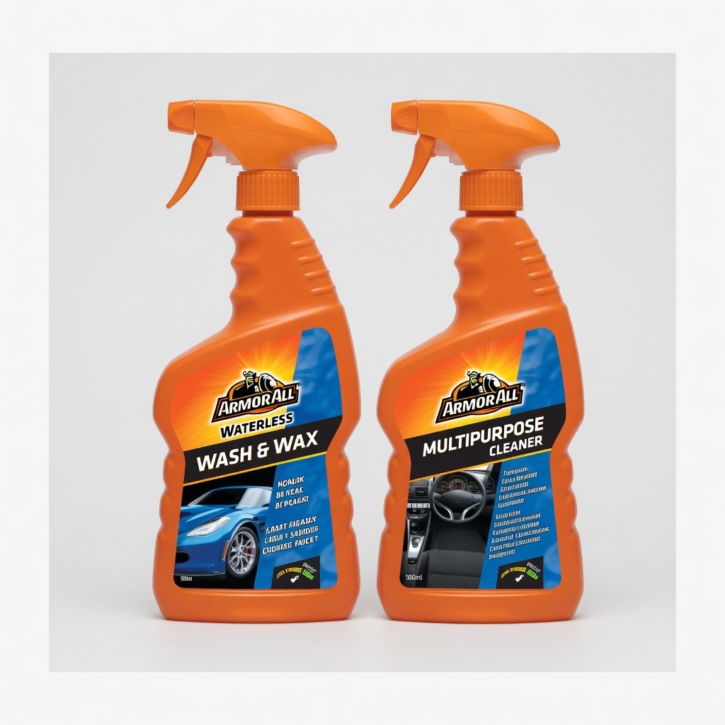Armor All Waterless Wash & Wax Spray 500ml + Multipurpose Cleaner 500ml