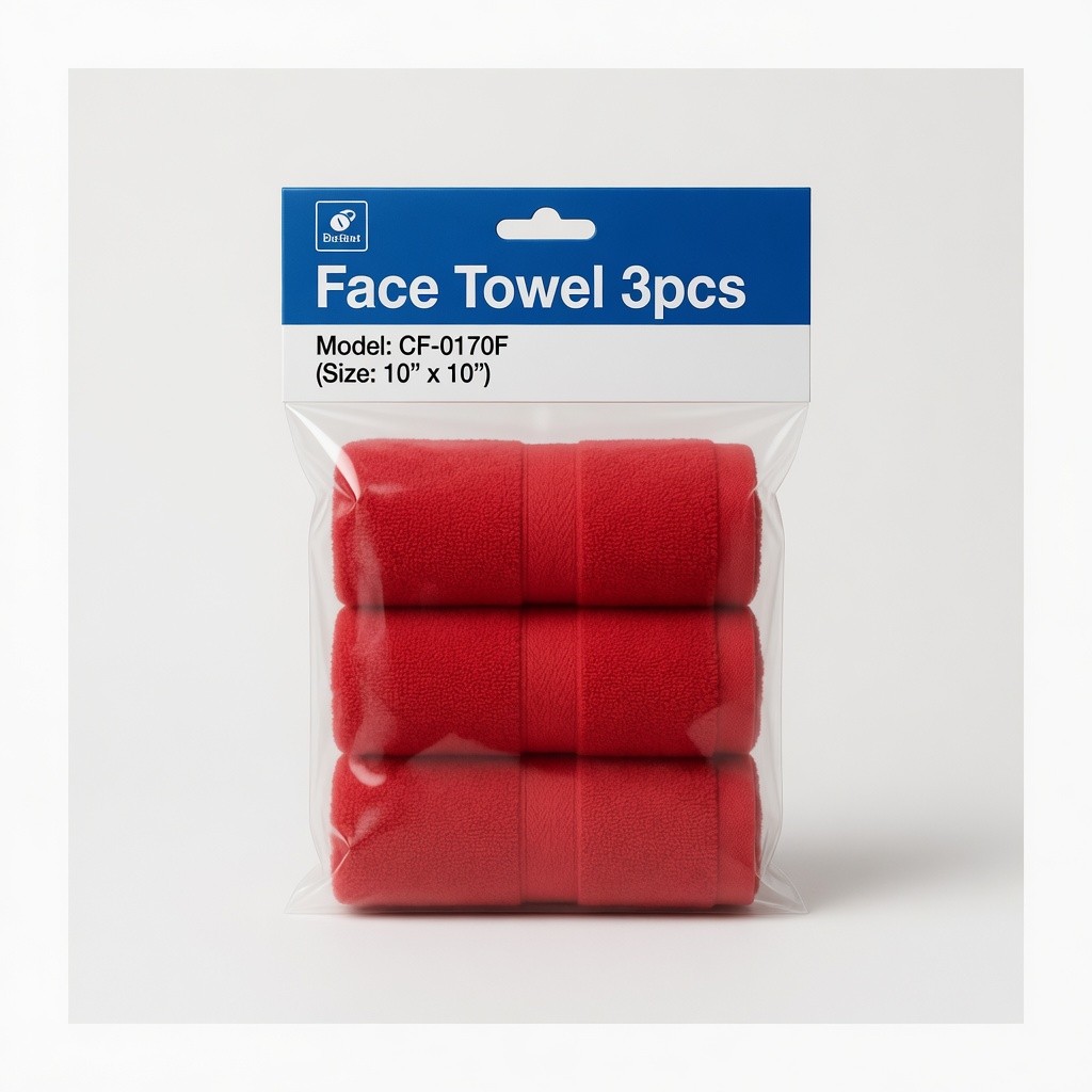 Face Towel 3pcs Model: Cf-0170f (Size: 10" x 10")