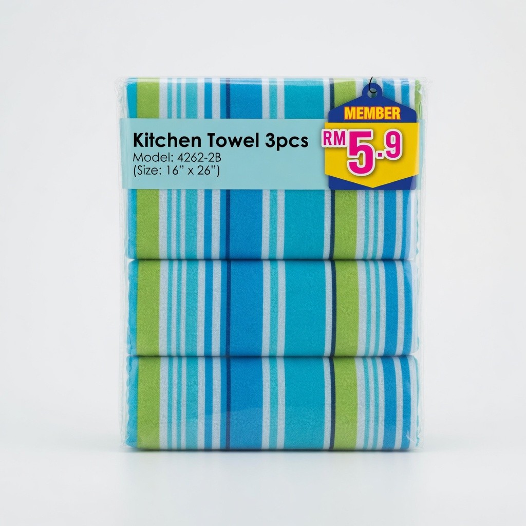 Kitchen Towel 3pcs Model: 4262-2b (Size: 16" x 26"