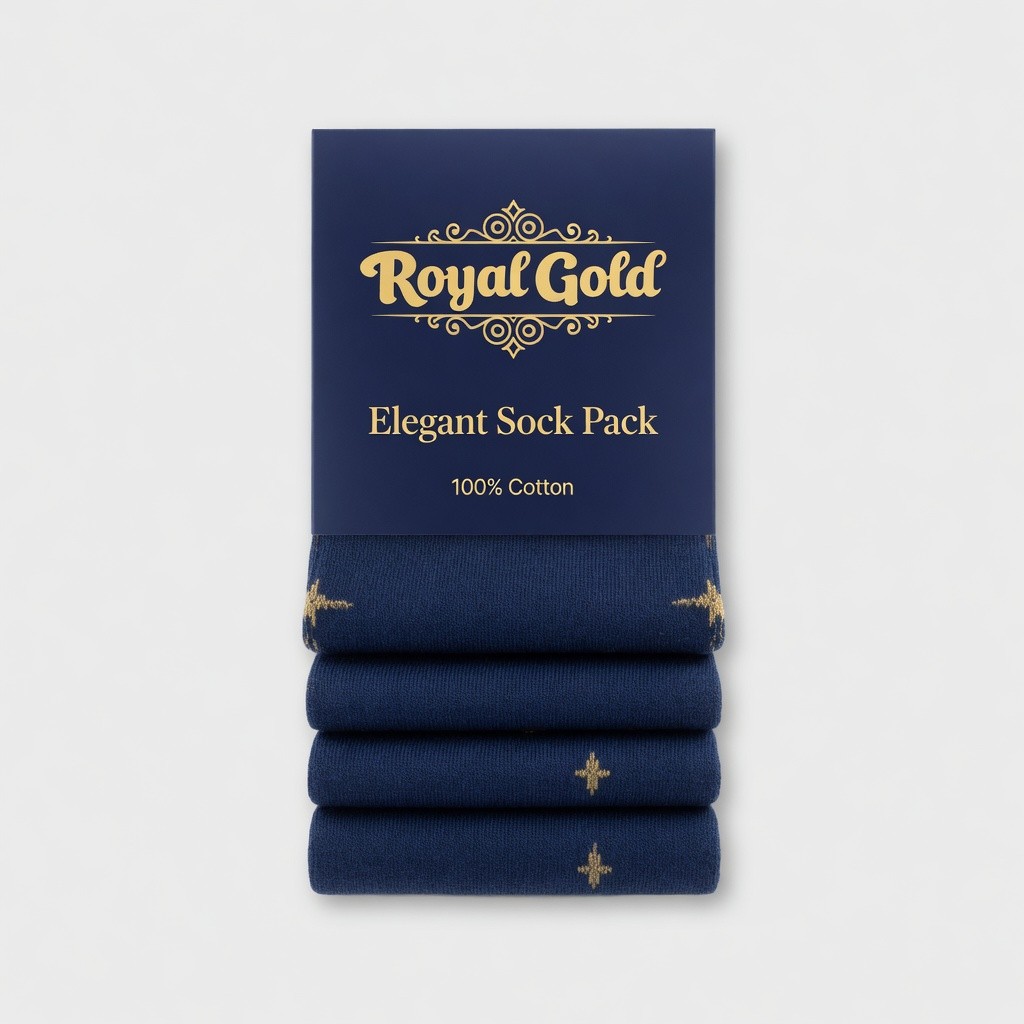 Royal Gold Elegant Sock Pack 100% Cotton
