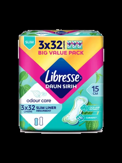 Libresse Daun Sirih O/care Slim Liner 3×32s