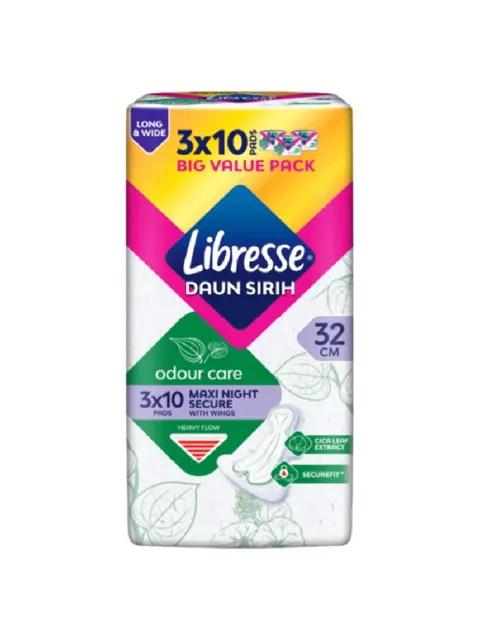 Libresse Daun Sirih Ocare Maxi Night W 32cm 3×10s
