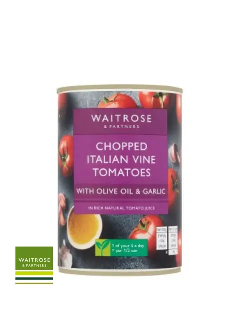 Waitrose Tomatoes Olive Oil & Chpd Garlic 400g