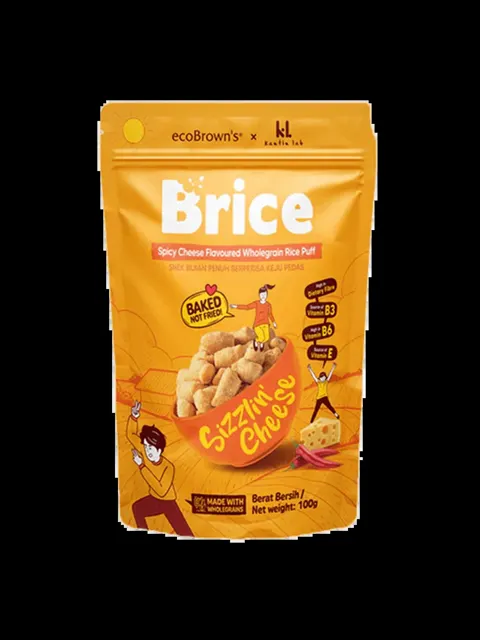 Ecobrown's Brice Rice Puff Spicy Cheese 100g